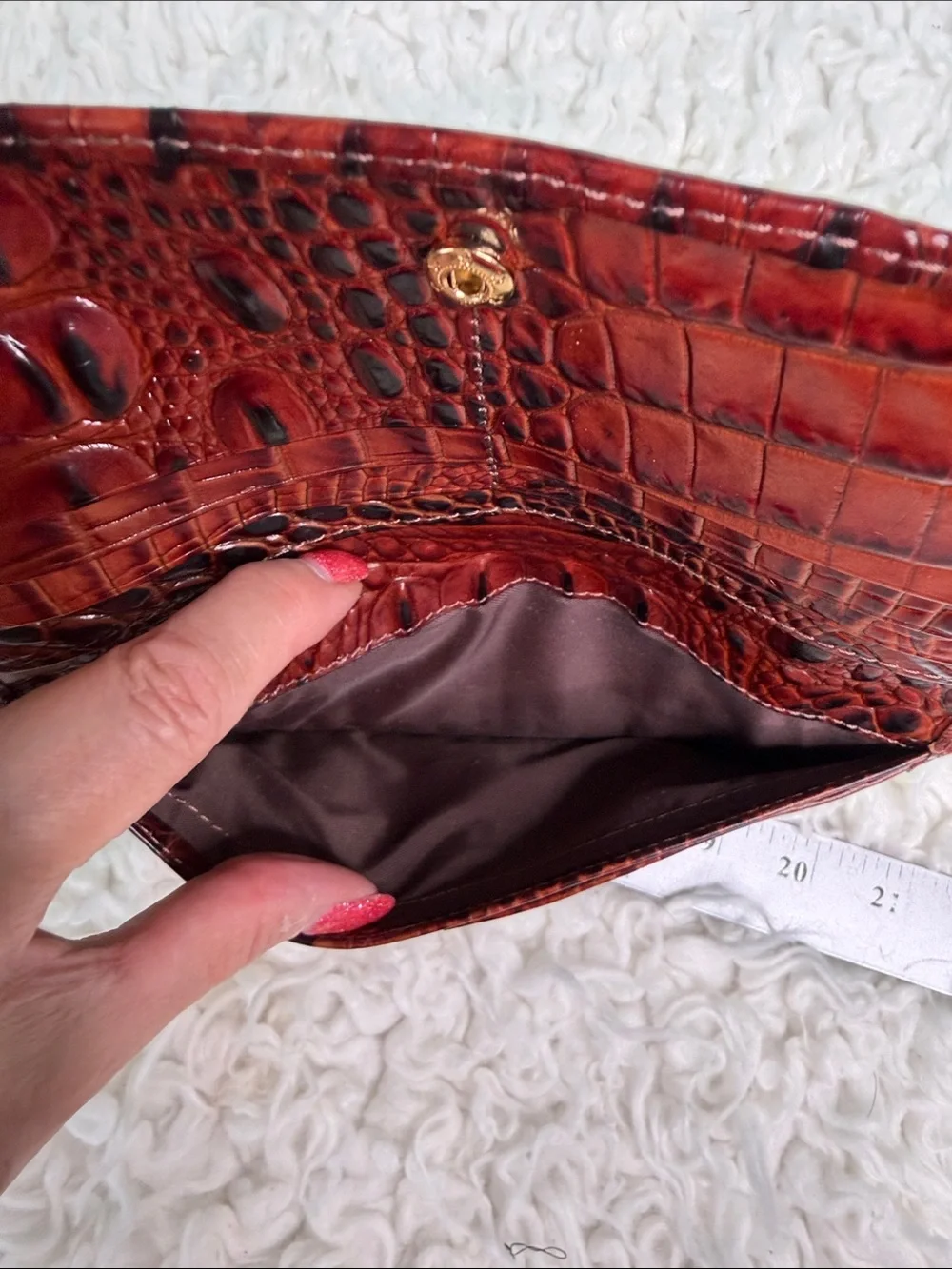Brahmin Ady -Embossed Leather  Wallet  with Gold Hardware